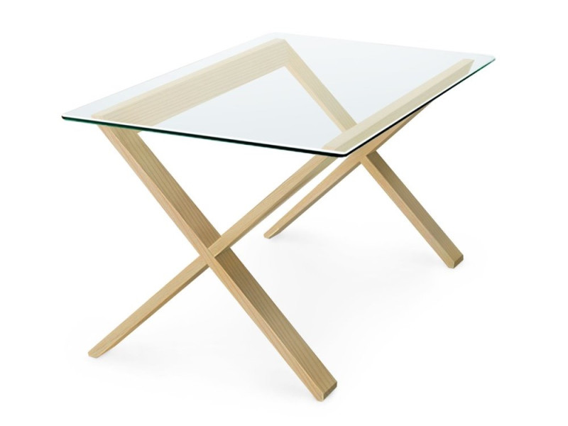 Журнальный стол Onyx 11 100х60х51 см, цвет: стекло / натуральный массив