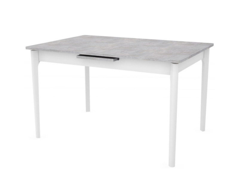 Обеденный стол Flash ДСП 125-155x85x75 см, цвет: бетон лайт / белый