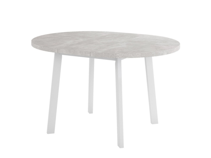 Обеденный стол Next 100-130x100x76.5 см, цвет: бетон лайт / белый