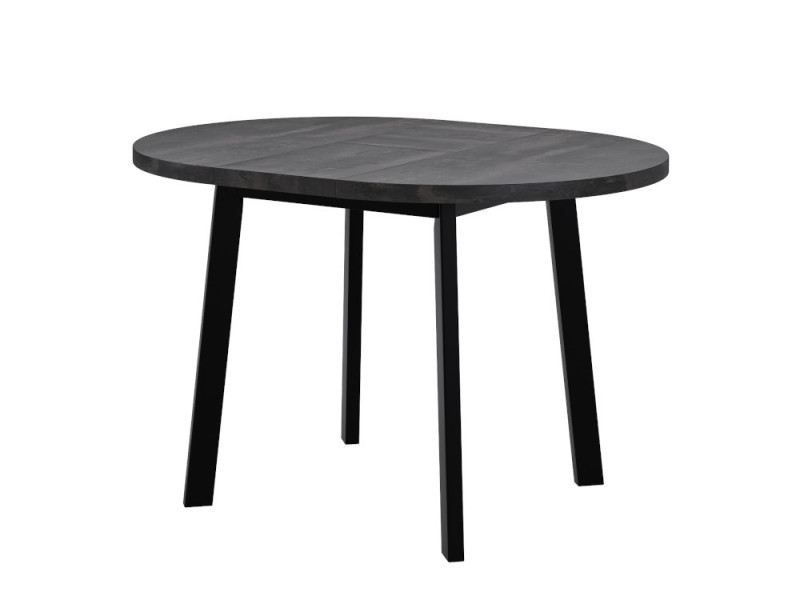 Обеденный стол Next 100-130x100x76.5 см, цвет: угольный камень / черный