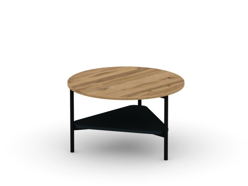 Журнальный стол Around 62x62x37 см, цвет: дуб натюрель / черный